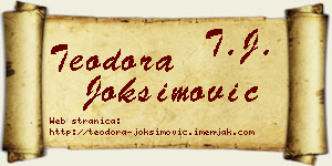 Teodora Joksimović vizit kartica